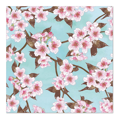 20 Servietten, 3-lagig 1/4-Falz 33 cm x 33 cm "Cherry Blossoms"