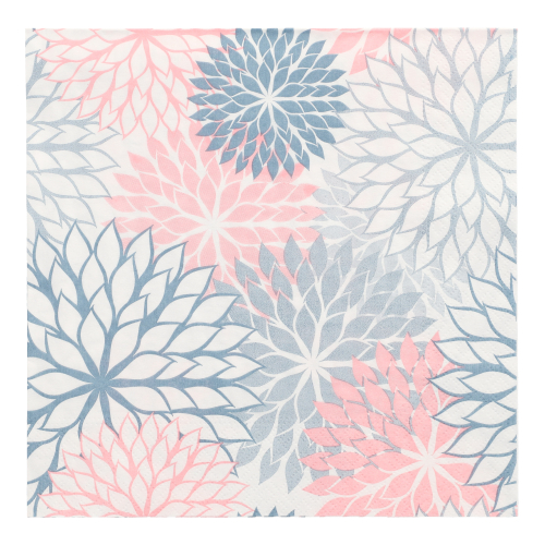 20 Servietten, 3-lagig 1/4-Falz 40 cm x 40 cm grau "Floralies"