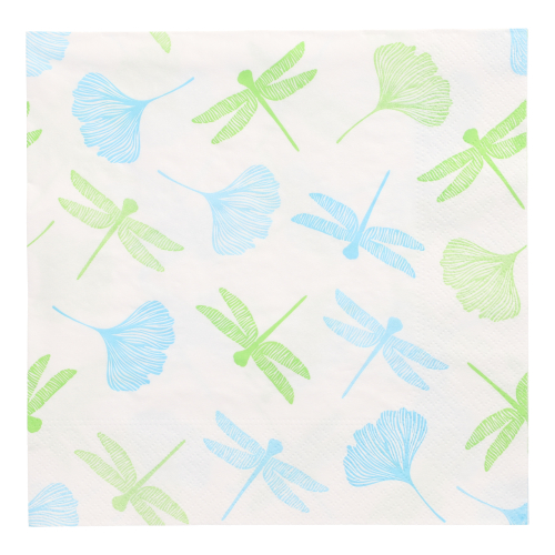 20 Servietten, 3-lagig 1/4-Falz 40 cm x 40 cm grün "Ginko"