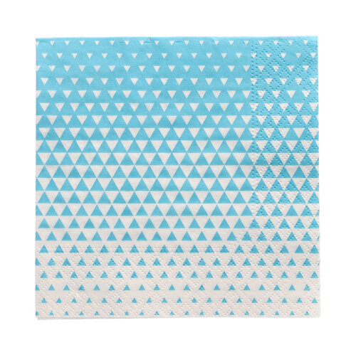 20 Servietten, 3-lagig 1/4-Falz 25 cm x 25 cm türkis "Optik"
