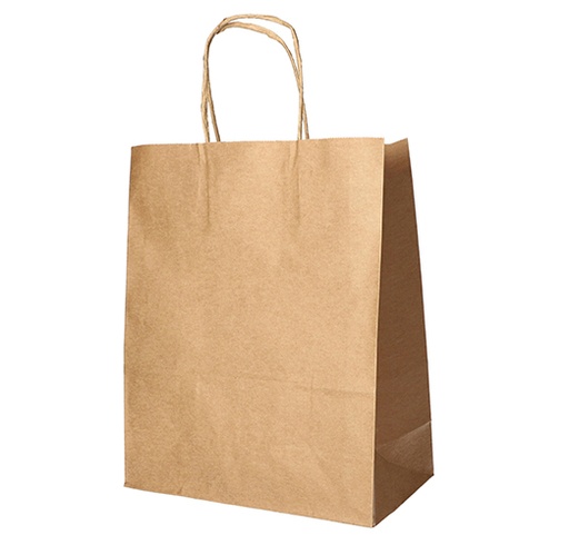 8 x 25 Tragetaschen, Papier 44 cm x 32 cm x 17 cm braun mit gedrehtem Tragegriff