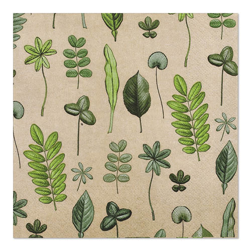 20 Servietten, 3-lagig 1/4-Falz 33 cm x 33 cm "Botanical Fantasy"