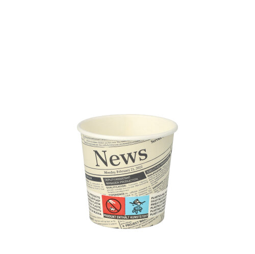 50 Trinkbecher, Pappe "To Go" 0,1 L Ø 6,3 cm · 6 cm "Newsprint"