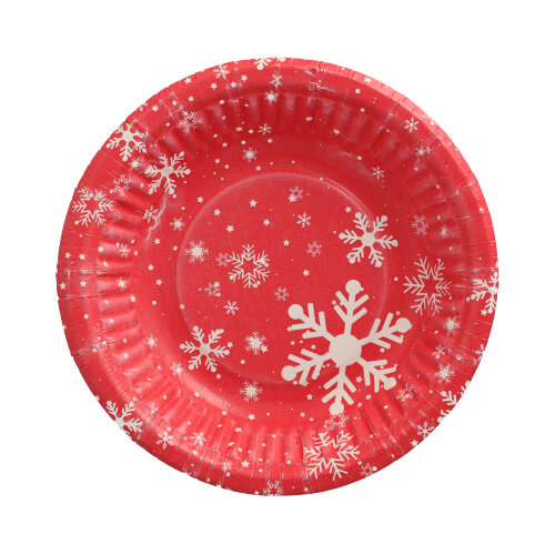 50 Schalen, Pappe rund Ø 19 cm · 3 cm "Winter Time"