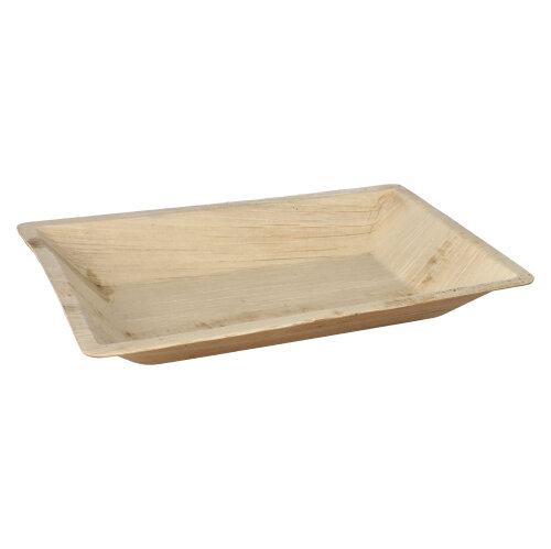 6 Teller Palmblatt "pure" eckig 3 cm x 23 cm x 16 cm natur