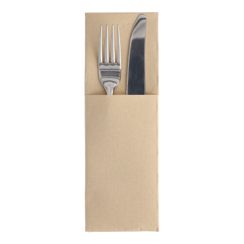 6 x 50 Servietten "ROYAL Collection" 48 cm x 30 cm sand mit Besteckfalz