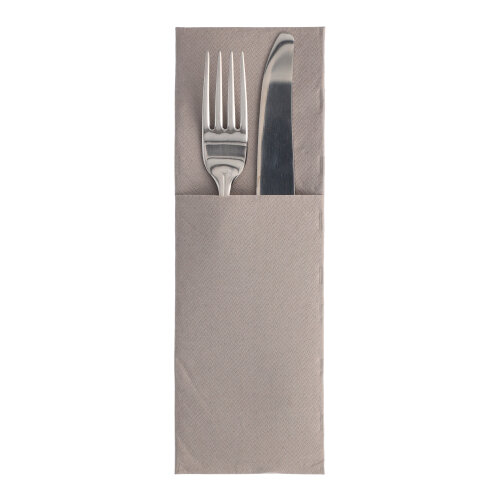 6 x 50 Servietten "ROYAL Collection" 48 cm x 30 cm grau mit Besteckfalz