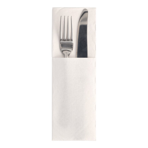 6 x 50 Servietten "ROYAL Collection" 48 cm x 30 cm weiss mit Besteckfalz