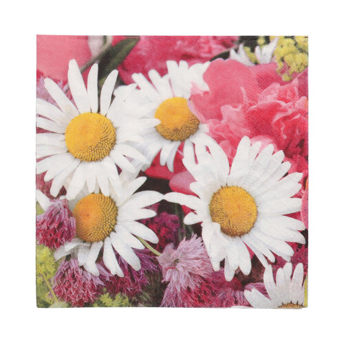 20 Servietten, 3-lagig 1/4-Falz 33 cm x 33 cm "Marguerite"