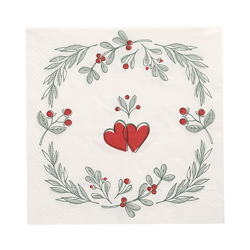 20 Servietten, 3-lagig 1/4-Falz 33 cm x 33 cm "Berries"