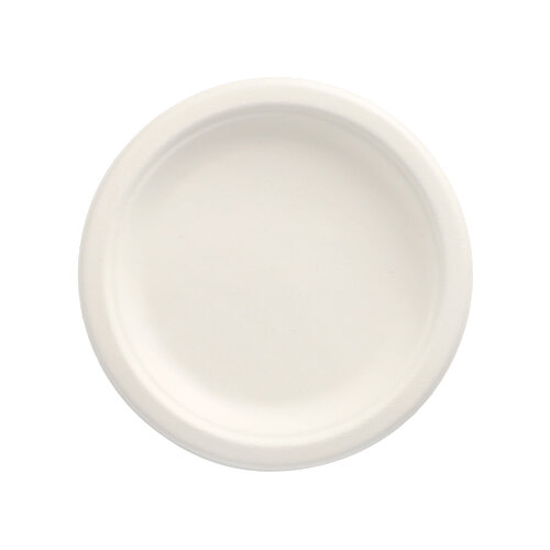 50 Teller, Zuckerrohr "pure" ungeteilt Ø 15 cm · 2 cm weiss