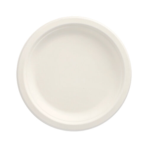 12 Teller, Zuckerrohr "pure" ungeteilt Ø 18 cm · 2 cm weiss