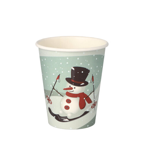 50 Trinkbecher, Pappe "To Go" 0,2 L Ø 8 cm · 9,2 cm "Snowtime"