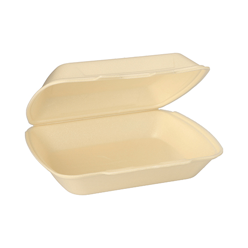 2 x 100 Menüboxen mit Klappdeckel, XPS ungeteilt 7,5 cm x 24,3 cm x 20,8 cm creme