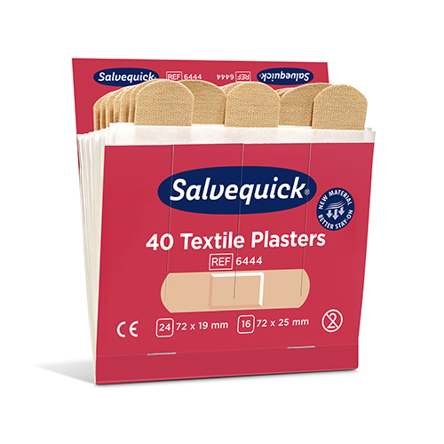 10 x 6 Set "Cederroth" Salvequick Textile Pflaster (40 Stück) braun , Refill