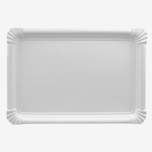 2 x 250 Teller, Pappe [ff] eckig 18 cm x 26 cm weiss