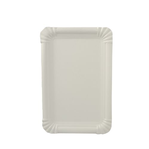 250 Teller, Pappe [ff] eckig 13 cm x 20 cm weiss