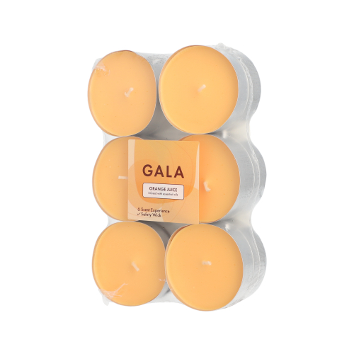 12 "GALA" Maxi Duftlichte Ø 58 mm · 24 mm orange - Orange