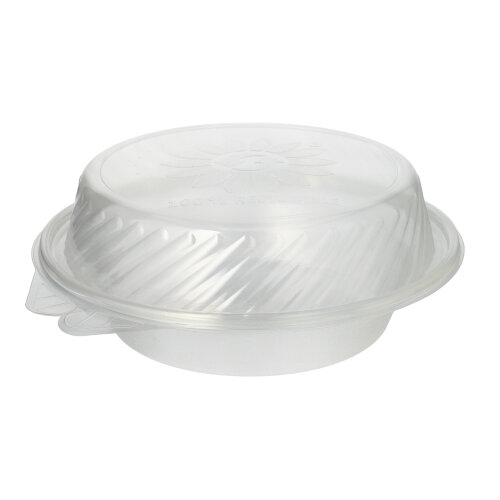 4 x 25 Feinkost- und Salatschalen mit Klappdeckel PP rund 950 ml 8,7 cm x 22 cm x 21,5 cm