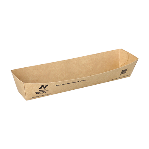 6 x 160 Snacktrays, Pappe "NOTPLA" 3,5 cm x 3,3 cm x 18,5 cm braun