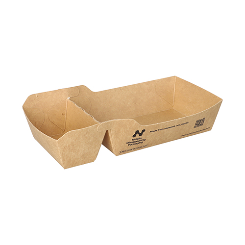 6 x 80 Snacktrays, Pappe "NOTPLA" 3,5 cm x 7 cm x 16,5 cm braun