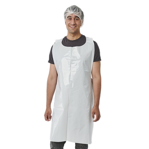 10 x 100 "WORK-INN/-PS" Latz-Schürzen, LDPE 125 cm x 67,5 cm weiss