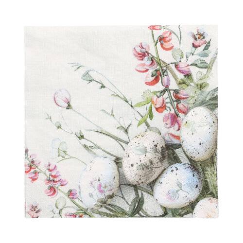 100 Servietten, 3-lagig 1/4-Falz 33 cm x 33 cm "Pastell Eggs"