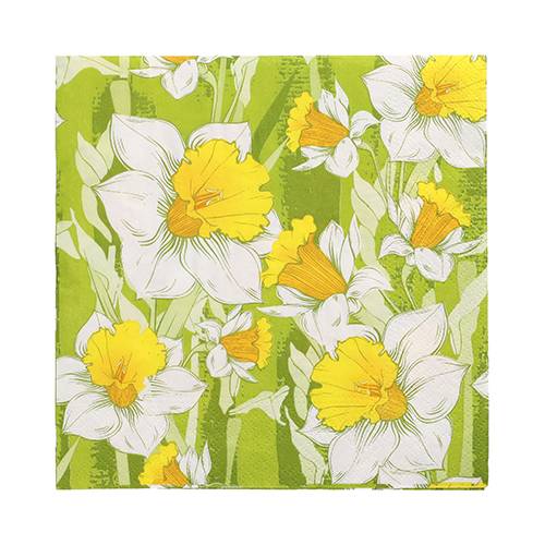100 Servietten, 3-lagig 1/4-Falz 33 cm x 33 cm "Narciso"