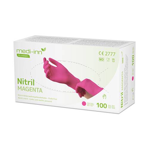 100 "Medi-Inn Classic" Handschuhe, Nitril puderfrei magenta "Nitril Magenta" Größe: XL