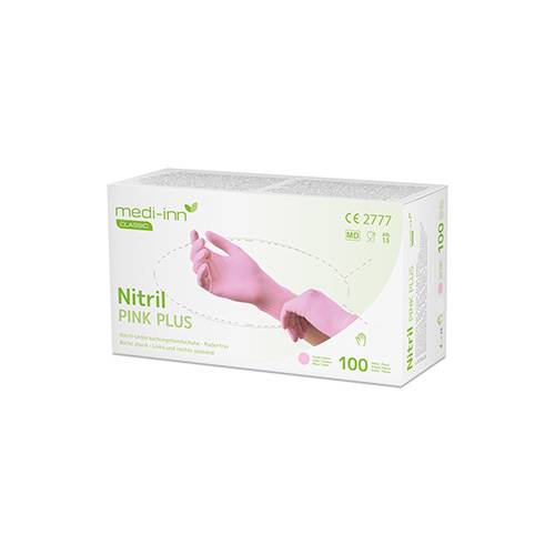 10 x 100 "Medi-Inn Classic" Handschuhe, Nitril puderfrei pink "Pink Plus" Größe: XS