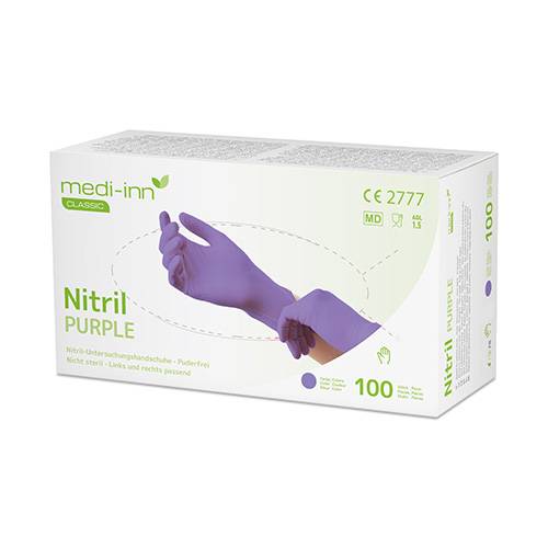 100 "Medi-Inn Classic" Handschuhe, Nitril puderfrei lila "Nitril Purple" Größe: L