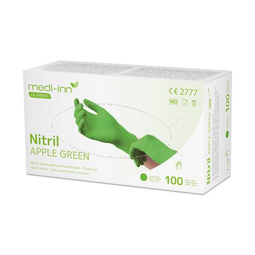 100 "Medi-Inn Classic" Handschuhe, Nitril puderfrei apfelgrün "Nitril Apple Green" Größe: S