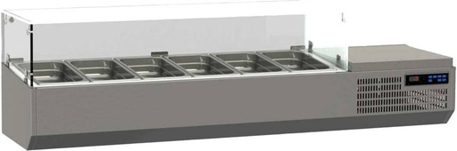 K+T Kühlaufsatz mit Glasaufsatz für 6 x GN 1/3, Behältertiefe 150 mm, steckerfertig