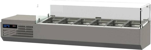 K+T Kühlaufsatz mit Glasaufsatz für 6 x GN 1/4, Behältertiefe 150 mm, steckerfertig