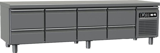 K+T Snackkühltisch GN 1/1, Korpushöhe 475 mm, abgekantete Arbeitsplatte, 4 Abteile, steckerfertig