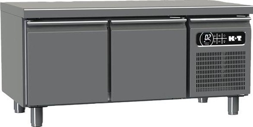 K+T Snacktiefkühltisch GN 1/1, Korpushöhe 475 mm, abgekantete Arbeitsplatte, 2 Abteile, steckerfertig