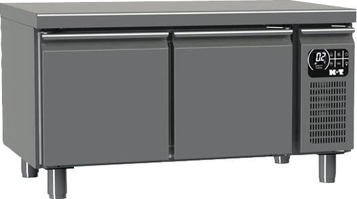 K+T Snacktiefkühltisch GN 1/1, Korpushöhe 475 mm, abgekantete Arbeitsplatte, 2 Abteile, Zentralkühlung