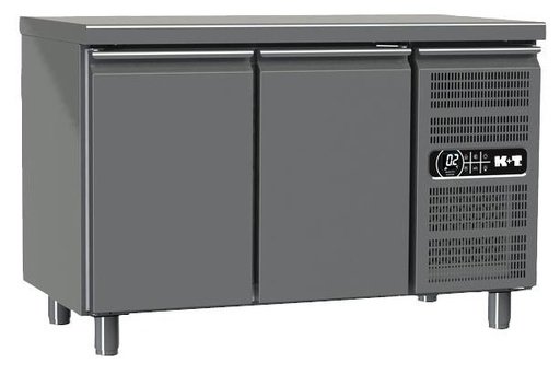 K+T Tiefkühltisch GN 1/1, Korpushöhe 700 mm, abgekantete Arbeitsplatte, 2 Abteile, steckerfertig