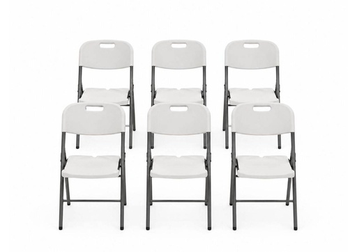 6 x Klappstuhl - belastbar bis 160 kg - Weiß