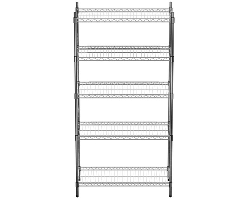 Regalsystem – verchromt – 5 Böden – 910 x 455 x 1810 mm