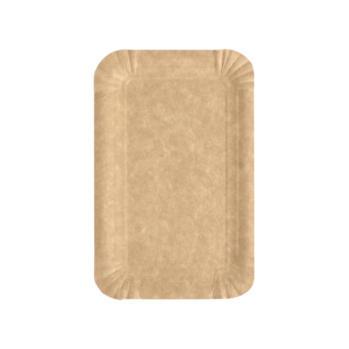 8 x 250 Teller, Pappe "pure" eckig 10 cm x 16 cm braun