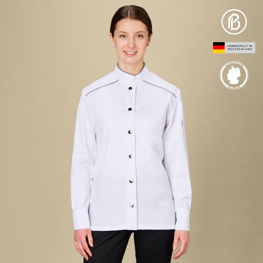 Facile-Henriette, weiße Damenkochjacke