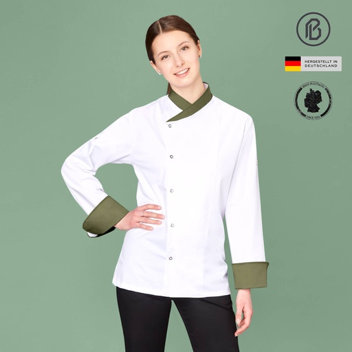 Repet-Fiona, weiße Damen-Kochjacke