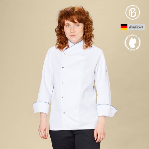 Buran-Fiona, weiße Damen-Kochjacke