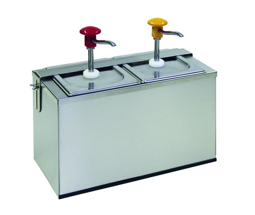 Druckknopf Dosierspender aus Edelstahl, 2 x 3 l