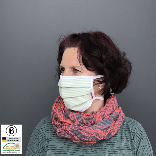 Behelfs-Mund-Nasen-Maske, gestreift